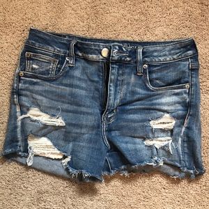 American Eagle high-waist denim shorts, size 10